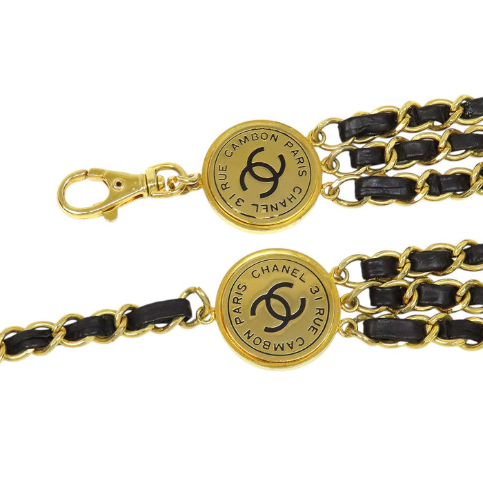 CHANEL  
COCO CC Logo Triple Gold Color Metal  
Coco Mark Chain Belt