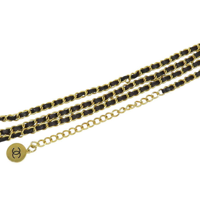 CHANEL  
COCO CC Logo Triple Gold Color Metal  
Coco Mark Chain Belt