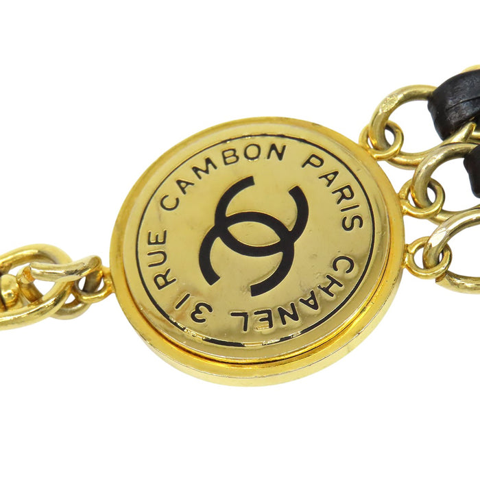 CHANEL  
COCO CC Logo Triple Gold Color Metal  
Coco Mark Chain Belt