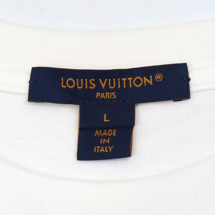 LOUIS VUITTON 
LV コットン クルーネック ゴールドカラーメタル 
LV チェーン 半袖 Tシャツ