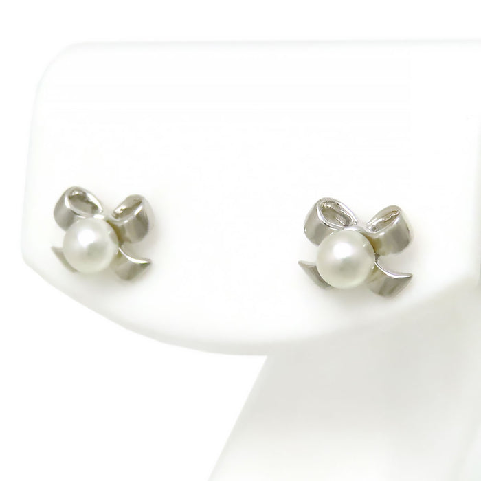 MIKIMOTO  
Baby Pearl Ribbon Earrings