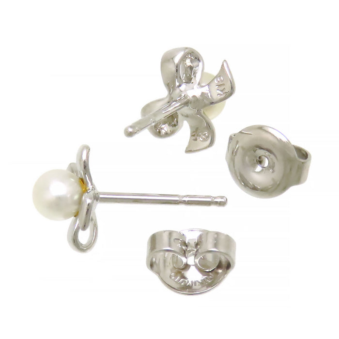 MIKIMOTO 
ベビーパール リボン ピアス