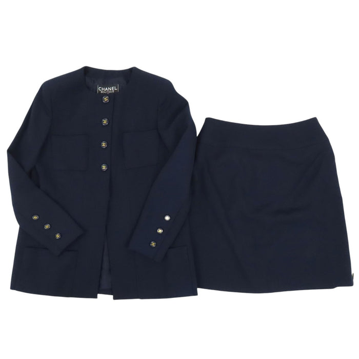 CHANEL  
95P COCO CC Coco Button Wool  
Coco Mark Vintage Set-up
