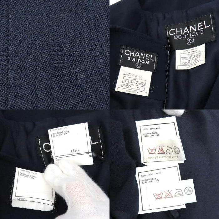 CHANEL  
95P COCO CC Coco Button Wool  
Coco Mark Vintage Set-up