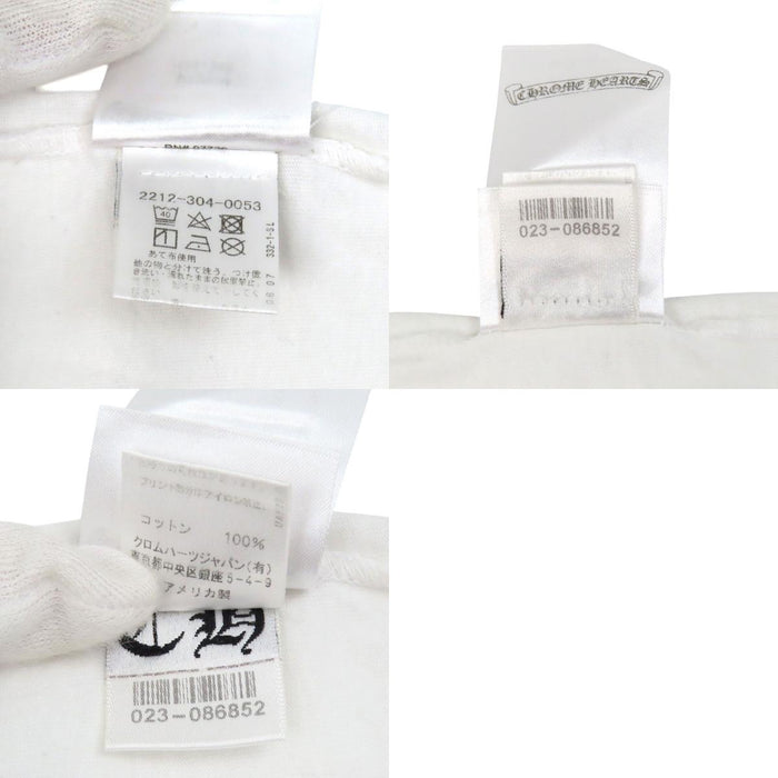 CHROME HEARTS 
スクロールラベル FUCKYOU コットン クルーネック 
袖フローラル ホースシュー ロングスリーブ Tシャツ