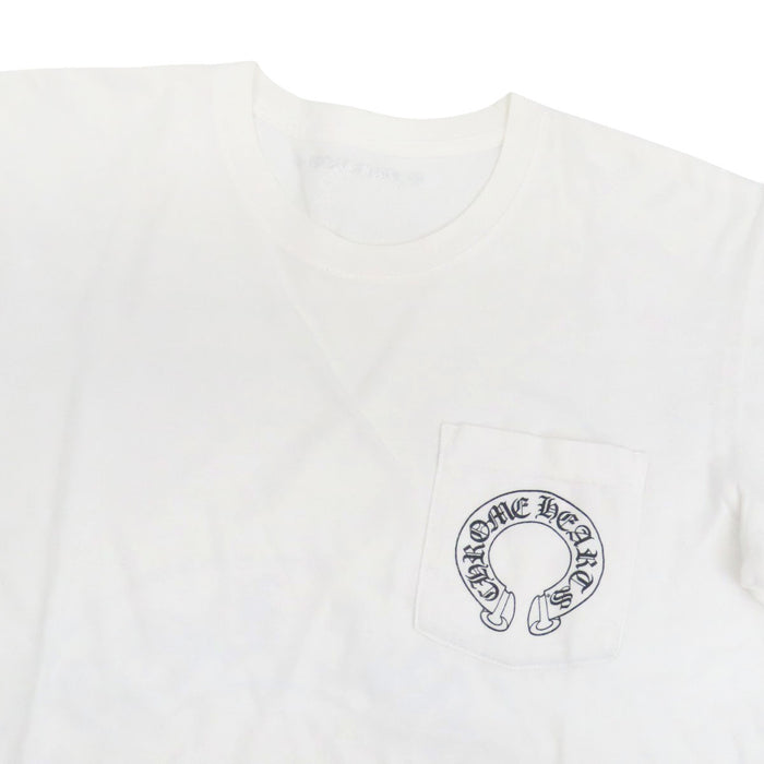 CHROME HEARTS 
スクロールラベル FUCKYOU コットン クルーネック 
袖フローラル ホースシュー ロングスリーブ Tシャツ