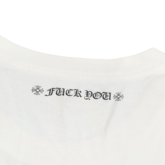 CHROME HEARTS 
スクロールラベル FUCKYOU コットン クルーネック 
袖フローラル ホースシュー ロングスリーブ Tシャツ