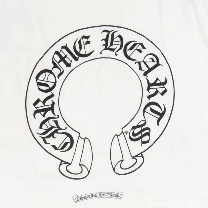 CHROME HEARTS 
スクロールラベル FUCKYOU コットン クルーネック 
袖フローラル ホースシュー ロングスリーブ Tシャツ