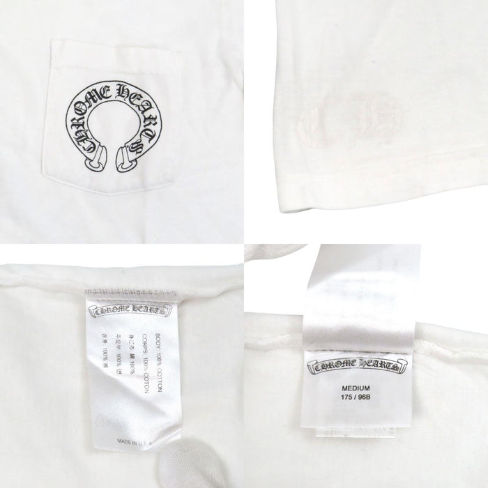 CHROME HEARTS 
スクロールラベル FUCKYOU コットン クルーネック 
袖フローラル ホースシュー ロングスリーブ Tシャツ