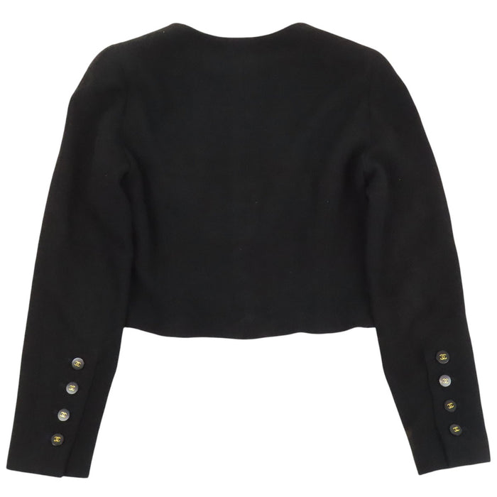 CHANEL  
P95 COCO CC Coco Button Wool  
Coco Mark Vintage Tweed Collarless Jacket