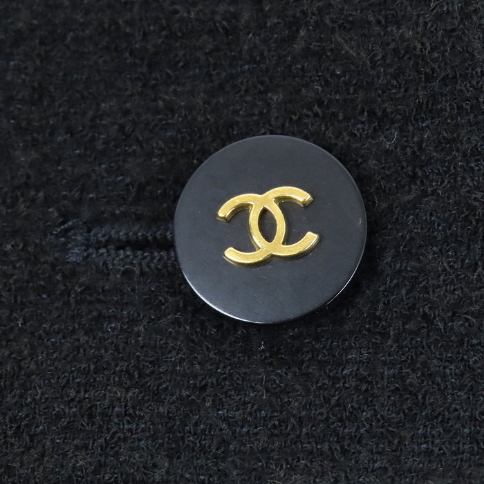 CHANEL  
P95 COCO CC Coco Button Wool  
Coco Mark Vintage Tweed Collarless Jacket