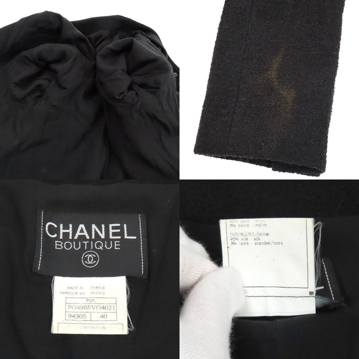CHANEL  
P95 COCO CC Coco Button Wool  
Coco Mark Vintage Tweed Collarless Jacket