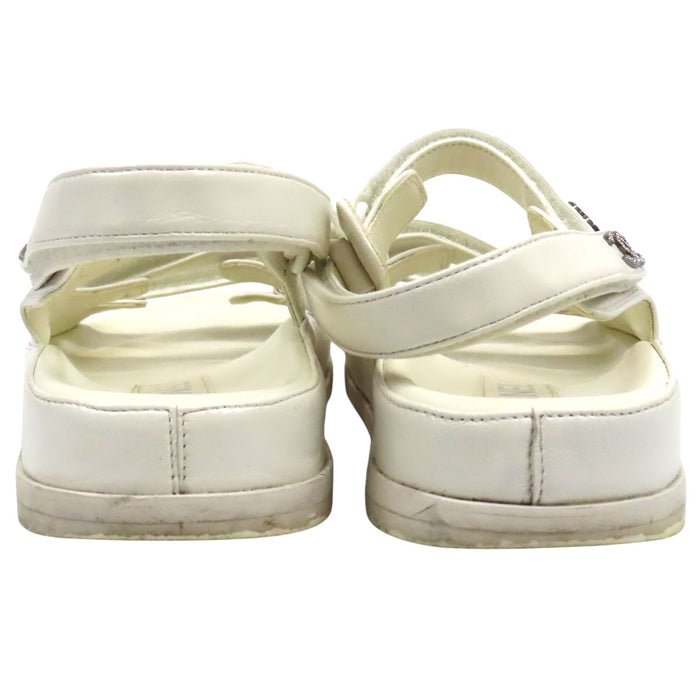 CHANEL  
COCO CC Logo  
Coco Mark Leather Sports Sandals
