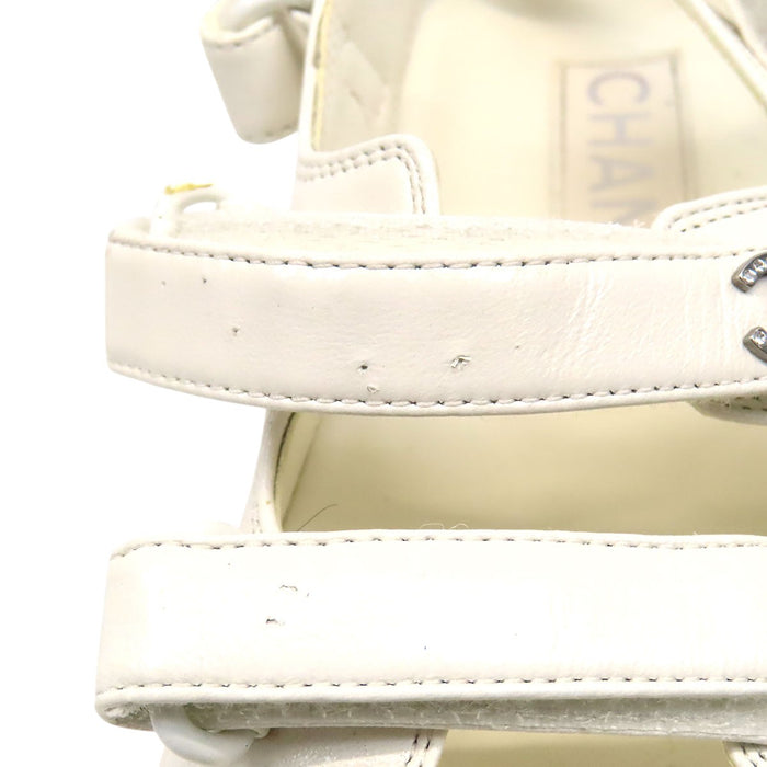 CHANEL  
COCO CC Logo  
Coco Mark Leather Sports Sandals