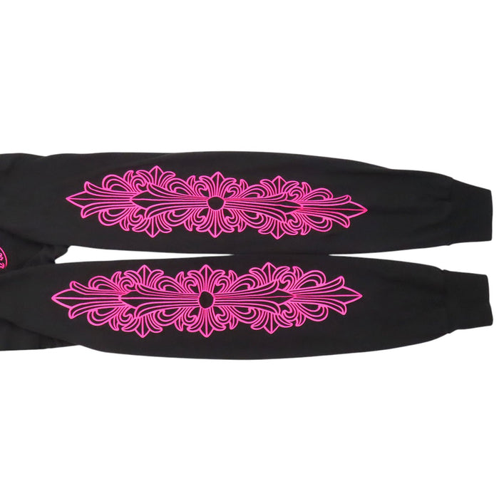 CHROME HEARTS  
CH Scroll Label Cotton  
Back Horseshoe Sleeve Floral Cross Long Sleeve T-Shirt
