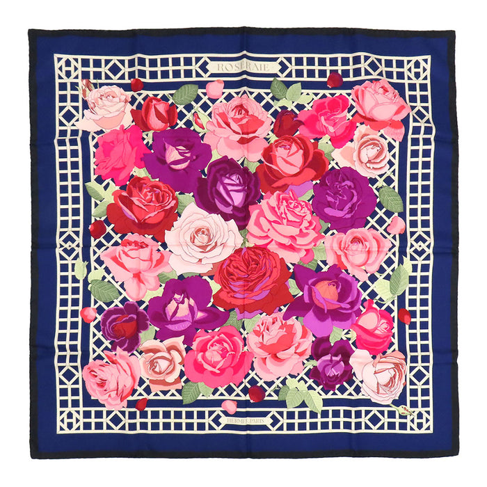 HERMES 
スカーフ 大判 シルク 薔薇 
カレ 90 ROSERAIE バラ園