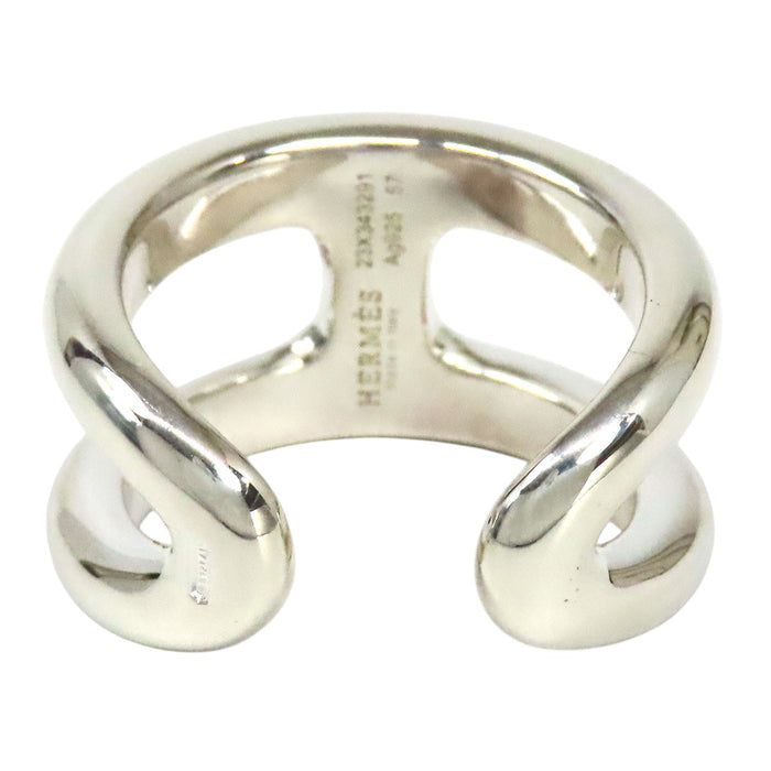 HERMES  
H Motif Silver  
Osmose Ring GM 57