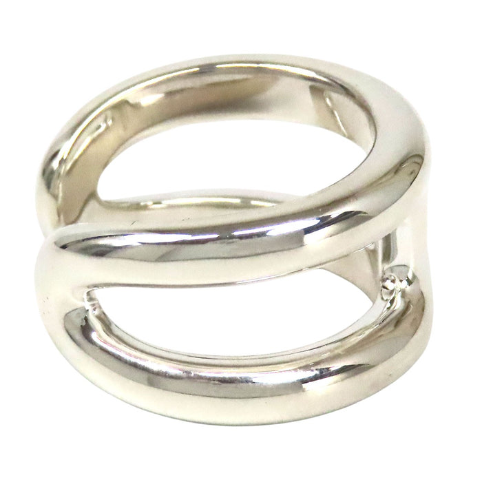 HERMES  
H Motif Silver  
Osmose Ring GM 57