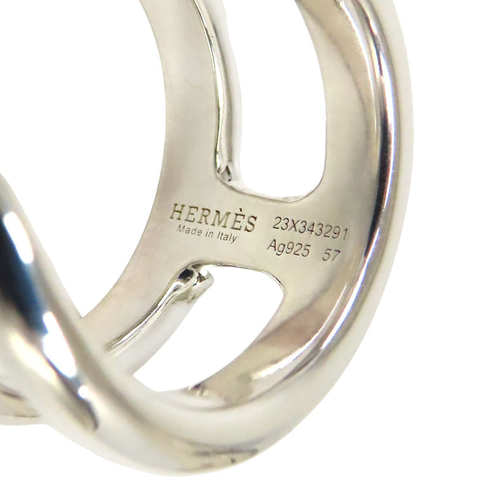 HERMES  
H Motif Silver  
Osmose Ring GM 57