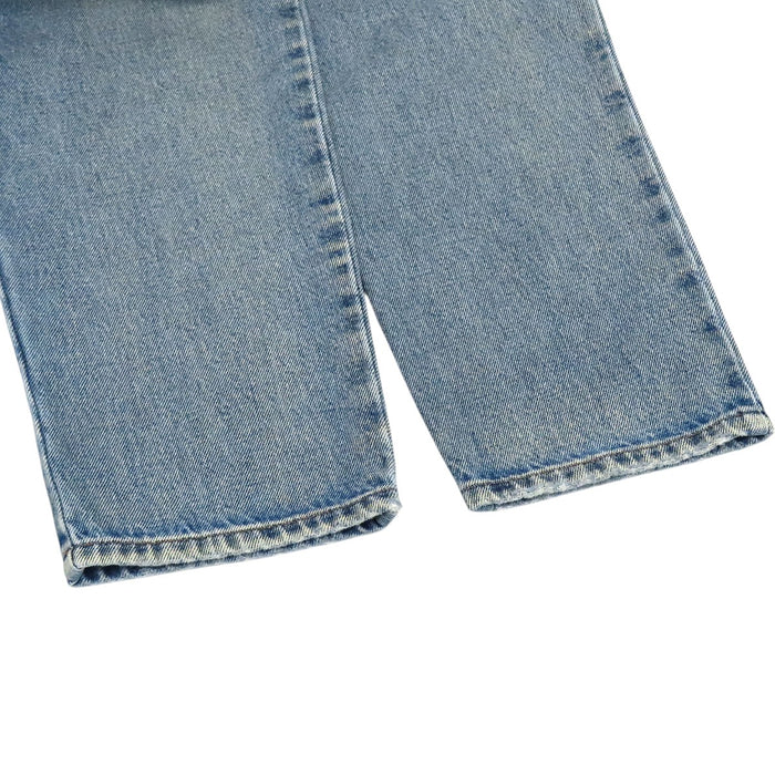 MIUMIU  
Tapered Cotton Printed  
Logo Waist-Gathered Denim Pants