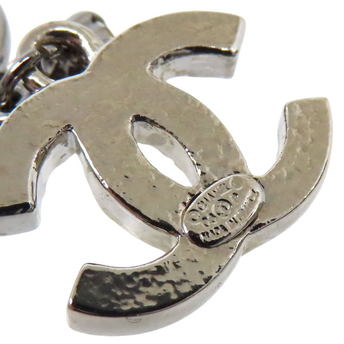 CHANEL 
COCO CC ロゴ シルバーカラー 
ダブル ココマーク ネックレス