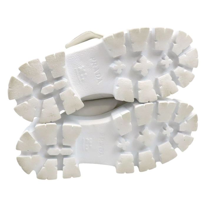 PRADA  
Triangle Logo Platform Silver Color Hardware  
Monolith Padded Leather Sandals