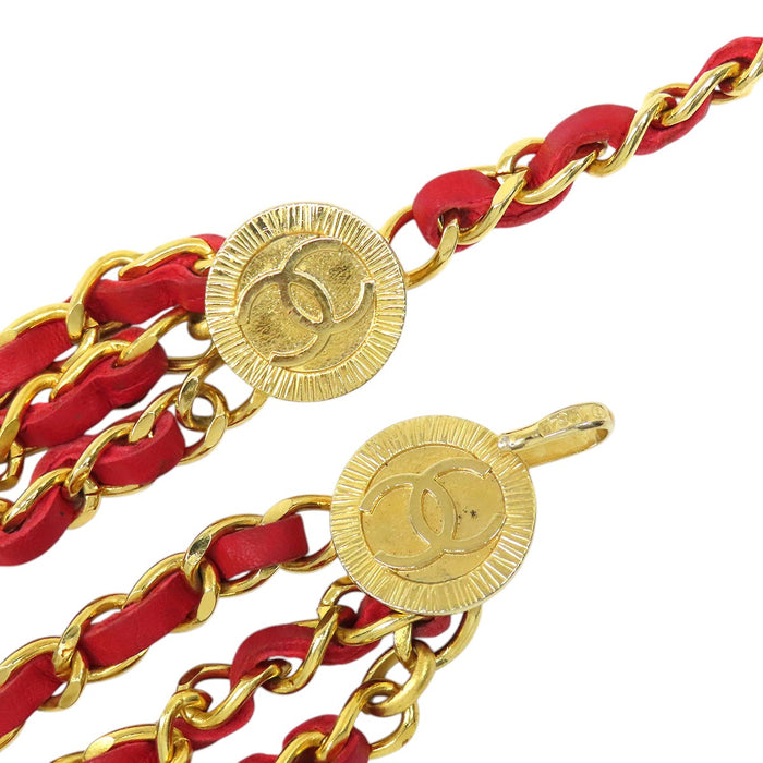 CHANEL  
COCO CC Logo Triple Gold Color Metal 1984  
Coco Mark Vintage Chain Belt