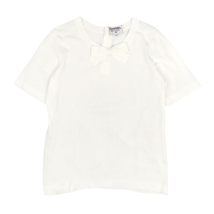 CHANEL  
COCO CC Coco Button  
Coco Mark Ribbon Short Sleeve Cut and Sewn Top