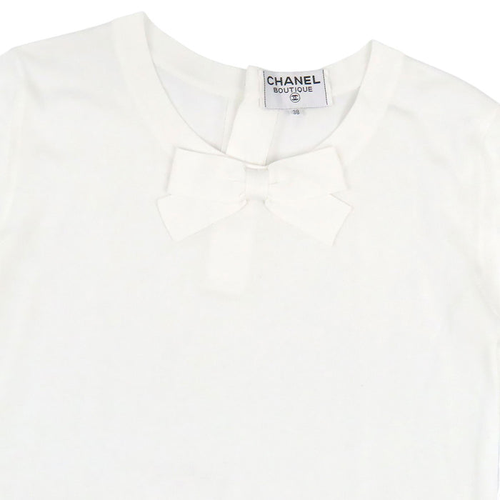 CHANEL  
COCO CC Coco Button  
Coco Mark Ribbon Short Sleeve Cut and Sewn Top