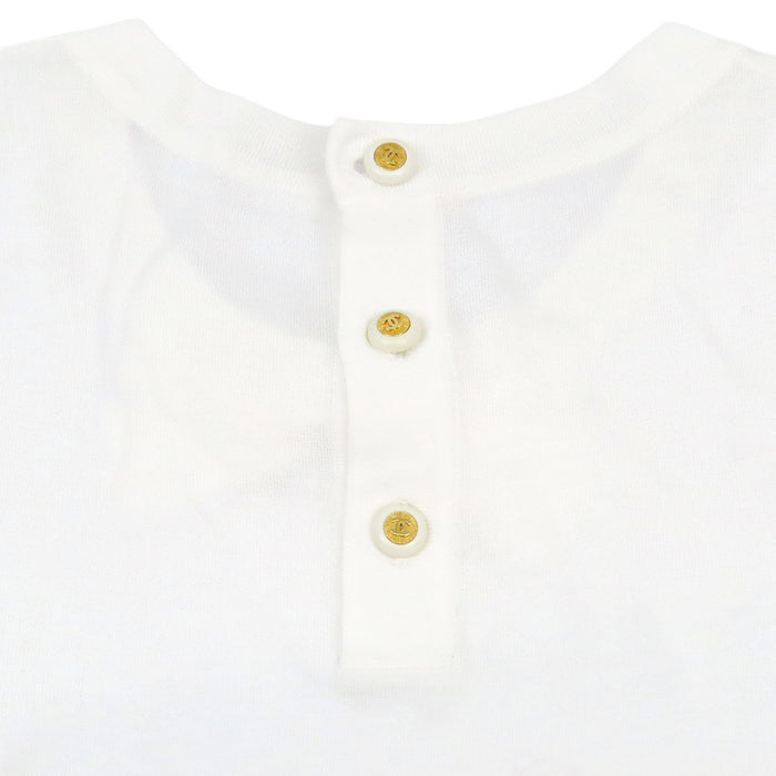 CHANEL  
COCO CC Coco Button  
Coco Mark Ribbon Short Sleeve Cut and Sewn Top