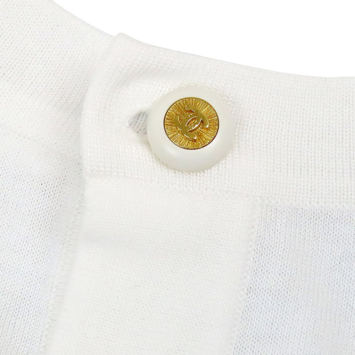 CHANEL  
COCO CC Coco Button  
Coco Mark Ribbon Short Sleeve Cut and Sewn Top