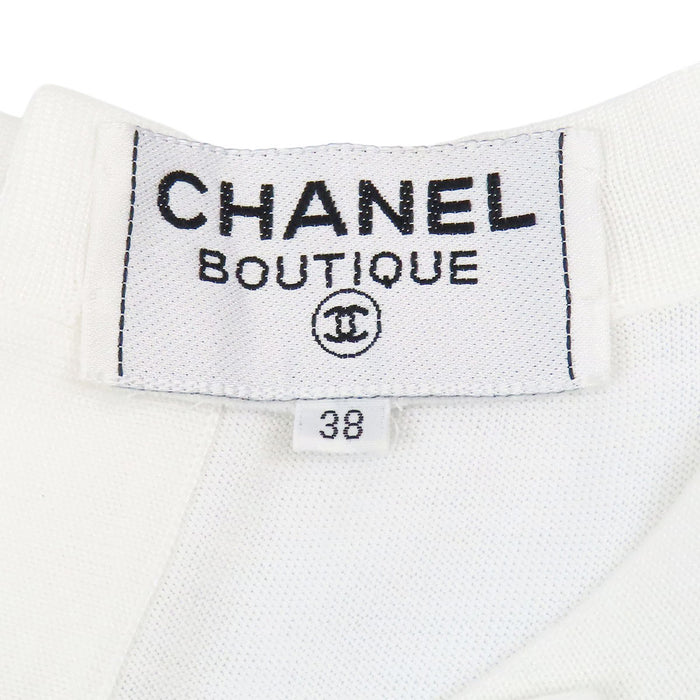 CHANEL  
COCO CC Coco Button  
Coco Mark Ribbon Short Sleeve Cut and Sewn Top
