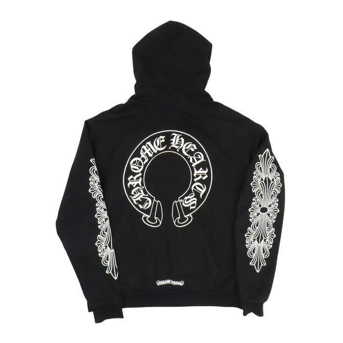 CHROME HEARTS 
CH フーディ スウェット コットン 裏起毛 
袖フローラル ホースシュー パーカー