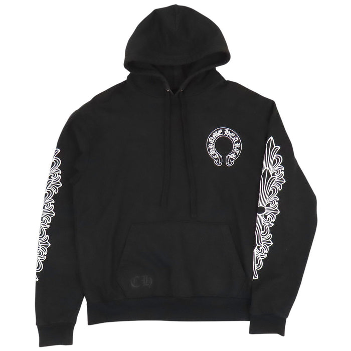 CHROME HEARTS 
CH フーディ スウェット コットン 裏起毛 
袖フローラル ホースシュー パーカー