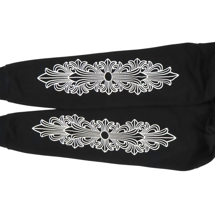 CHROME HEARTS 
CH フーディ スウェット コットン 裏起毛 
袖フローラル ホースシュー パーカー
