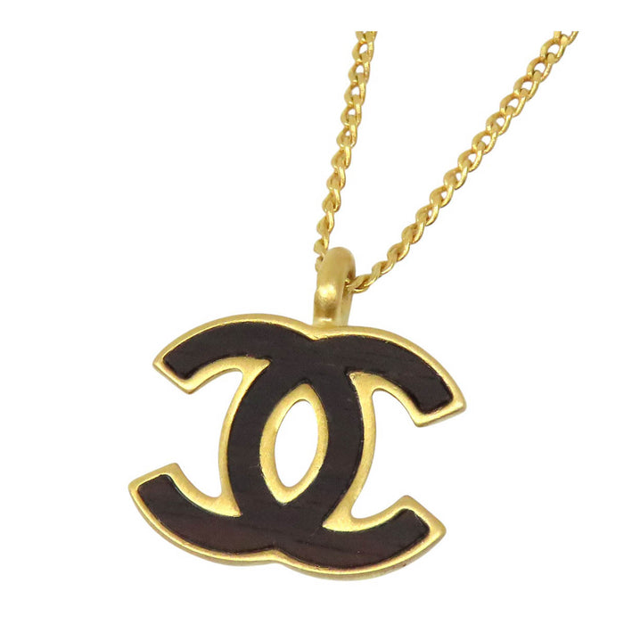 CHANEL  
01A COCO CC Logo  
Coco Mark Wood Necklace