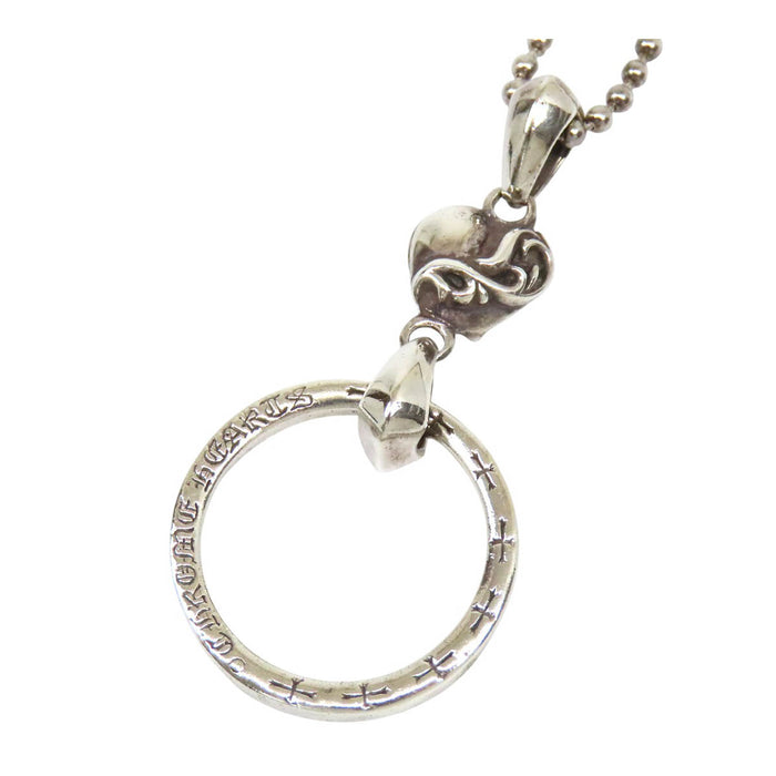 CHROME HEARTS EWLP Ring Charm Silver 2002 Engraved NTFL Heart Eyewear Loop Necklace