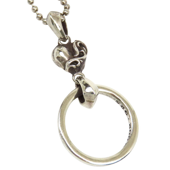 CHROME HEARTS EWLP Ring Charm Silver 2002 Engraved NTFL Heart Eyewear Loop Necklace