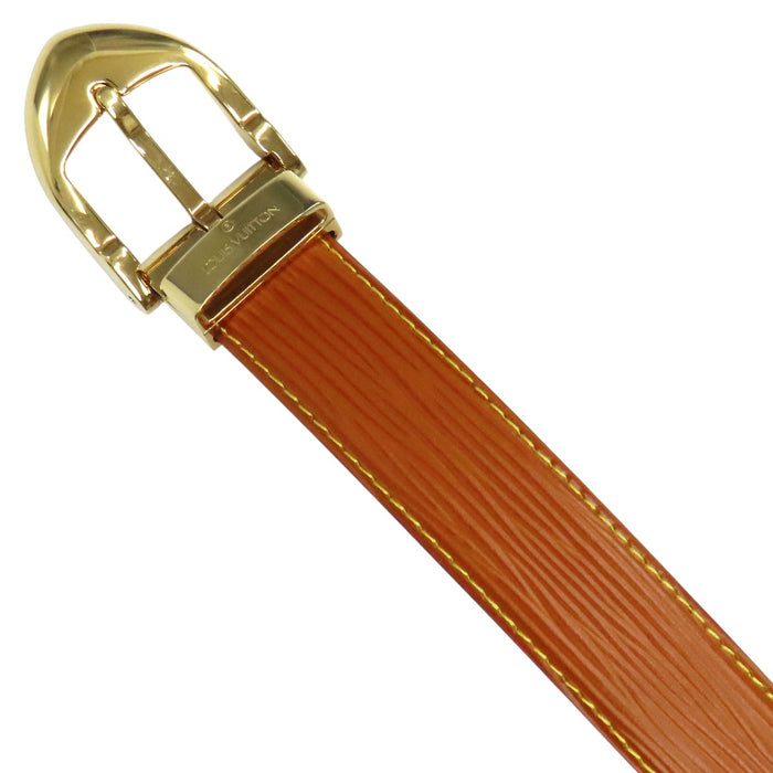 LOUIS VUITTON 
LV ロゴ レザー ゴールドカラーメタル 
エピ サンチュール ベルト