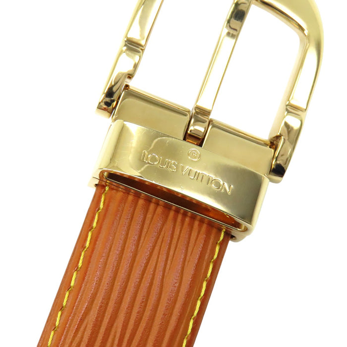 LOUIS VUITTON 
LV ロゴ レザー ゴールドカラーメタル 
エピ サンチュール ベルト