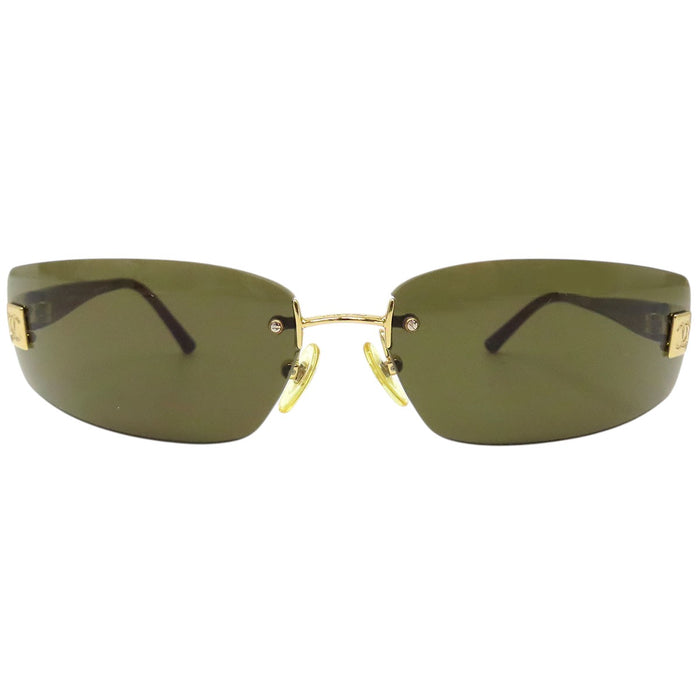 CHANEL CC COCO Logo C.139/73 Coco Mark Rimless Sunglasses