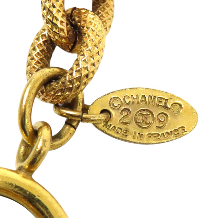 CHANEL 
COCO CC Logo 29 Gold-Tone Metal 
Double Coco Mark Vintage Necklace