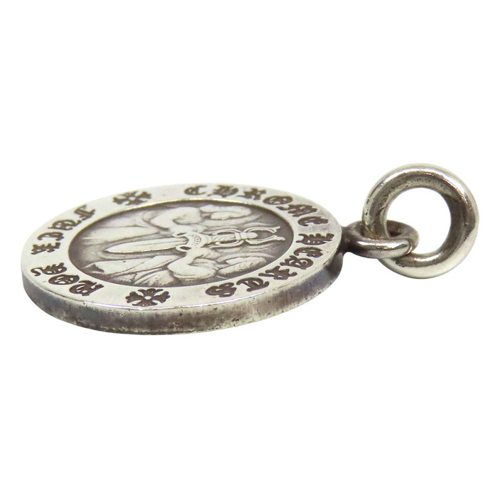 CHROME HEARTS 
CH Plus 2003 Engraved Silver 
Angel Medal Charm V1