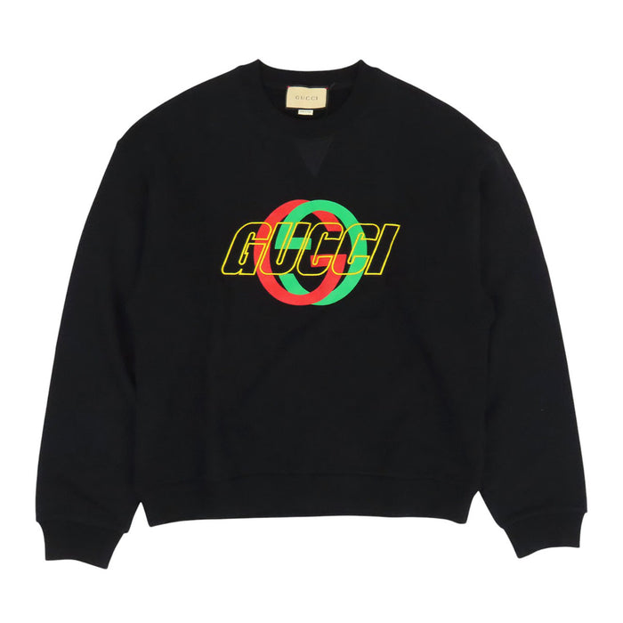 GUCCI 
インターロッキングG プリント コットン 
ロゴ 刺繍 スウェット