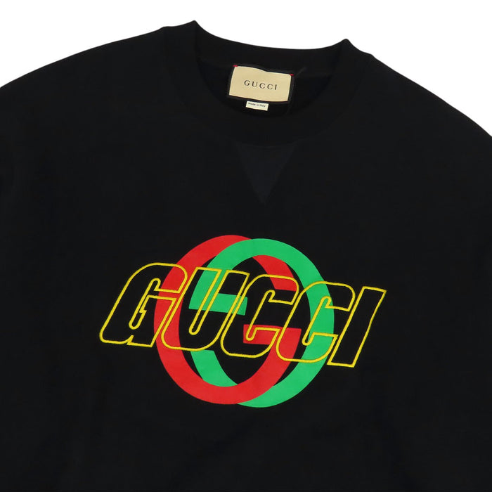 GUCCI 
インターロッキングG プリント コットン 
ロゴ 刺繍 スウェット