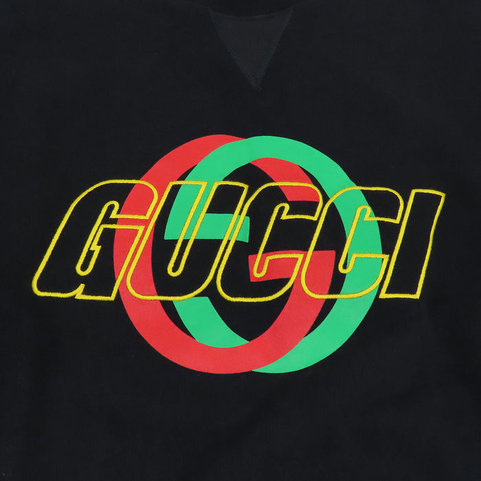 GUCCI 
インターロッキングG プリント コットン 
ロゴ 刺繍 スウェット