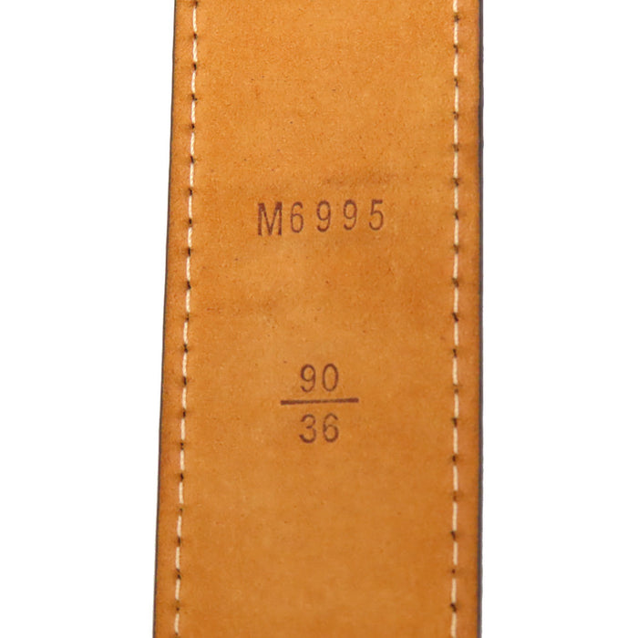 LOUIS VUITTON 
Ellipse LV Logo Leather Gold-tone Metal 
Damier Ellipse Belt