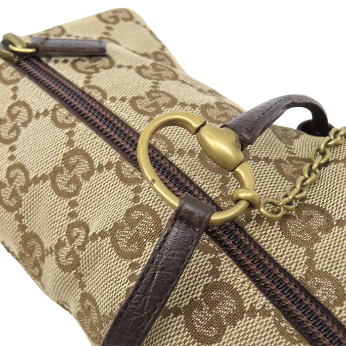 GUCCI 
ロゴ 総柄 サイドジップ チェーン ゴールドカラーメタル 
GG キャンバス ホースビット ブーツ