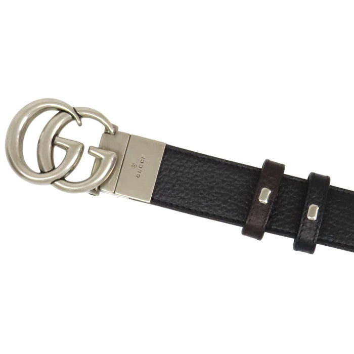 GUCCI
Leather Silver-tone hardware
Double G Reversible Belt
