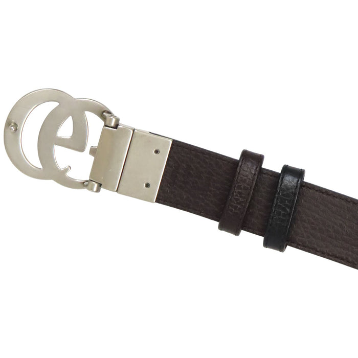 GUCCI
Leather Silver-tone hardware
Double G Reversible Belt